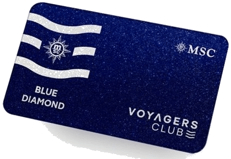 MSC Blue Diamond Voyagers Club membership card.